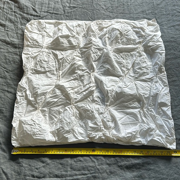 West Elm Bedding West Elm Green Pin Tucked Euro Sham Off White Cotton 24 X 24 Euc Poshmark